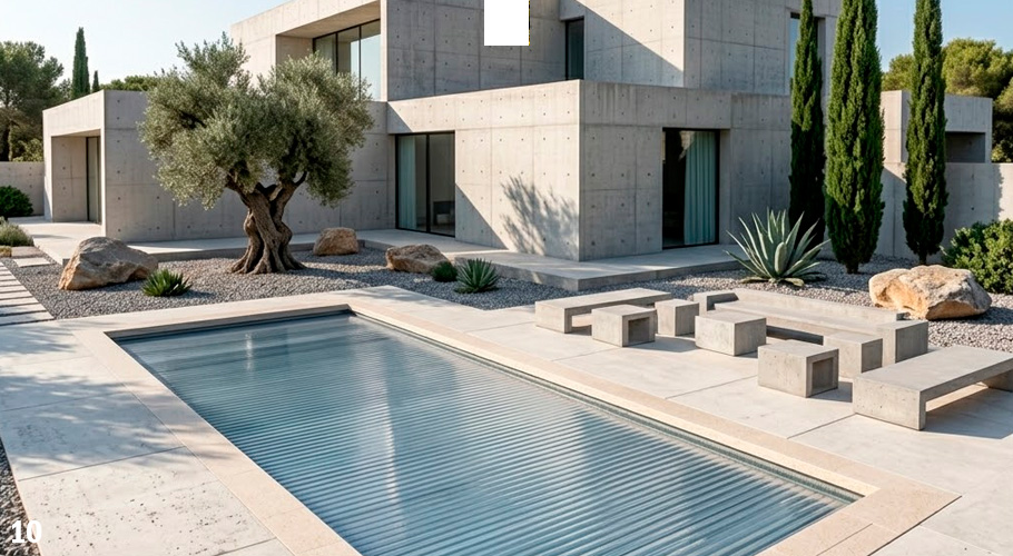 piscinas de hormigón con cubierta sumergible